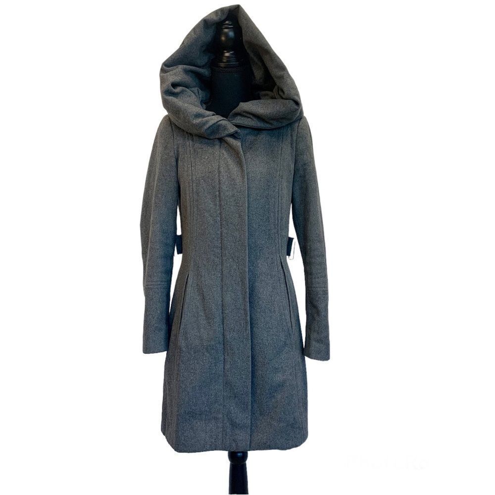 ZARA dark gray hooded fall winter coat Sz S